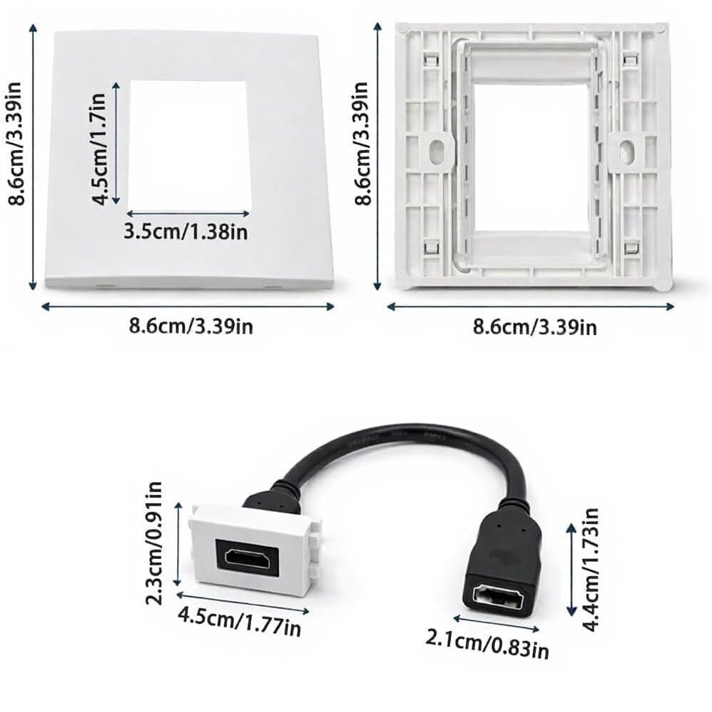 Home Cinema Gaming - Dual Port Wall Plate with Pigtail
