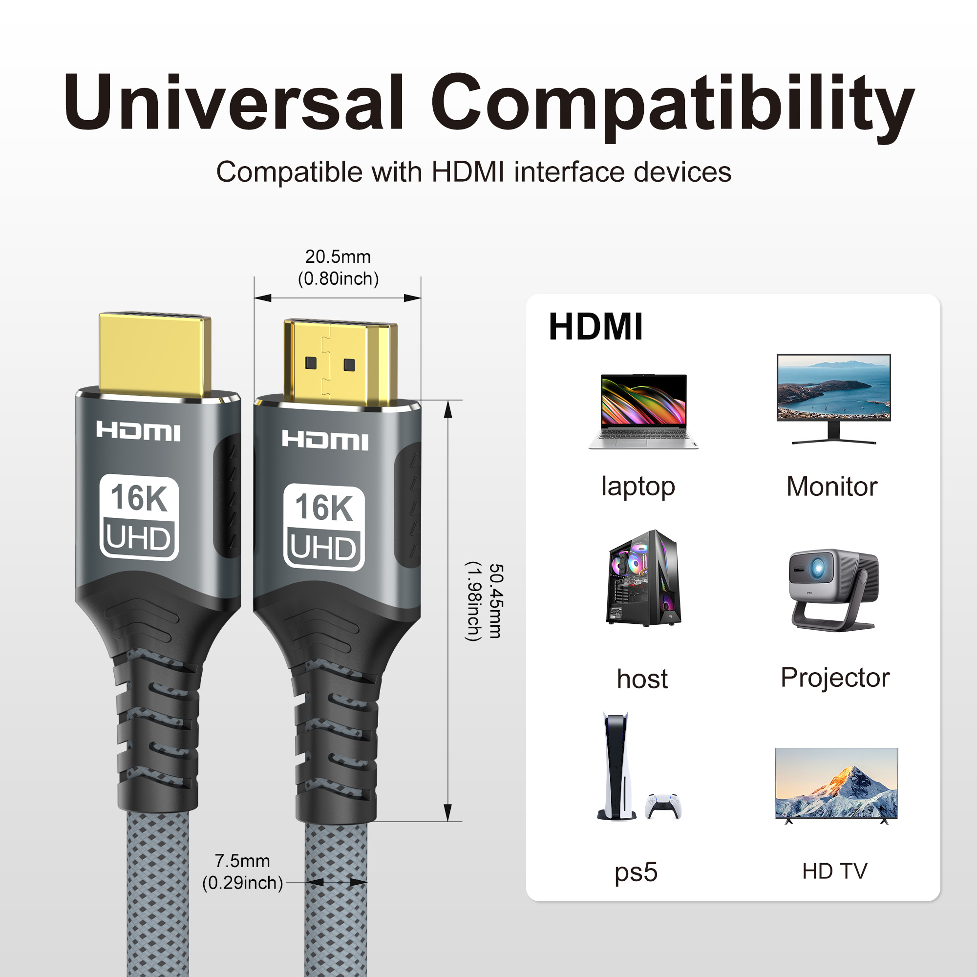 16K HDMI 2.2 Cable 96Gbps 8K@1 - огляд і ціна Home Cinema Gaming