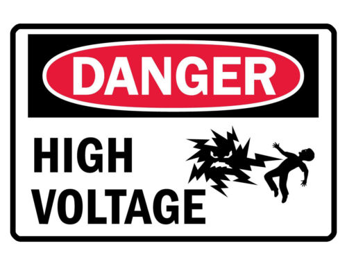 DANGER HIGH VOLTAGE Sign CUSTO - огляд і ціна Home Cinema Logo