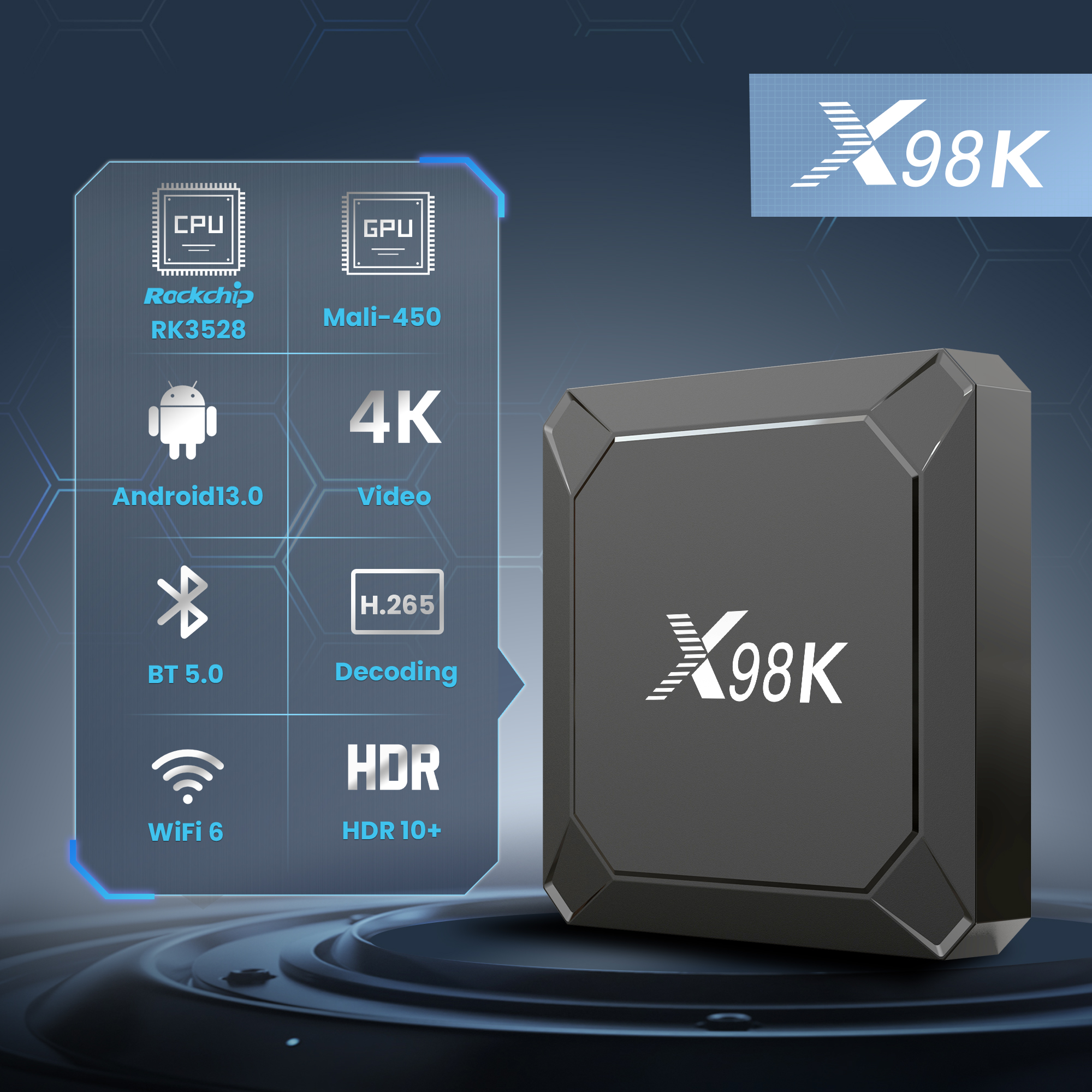 Original X98K TV Box Android13 - огляд і ціна Home Cinema Quad