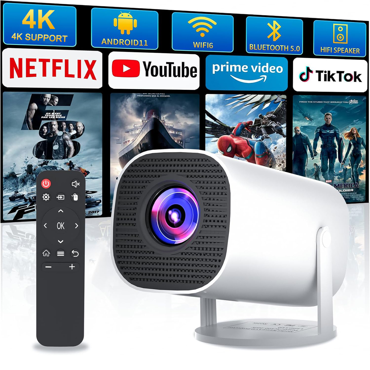 Mini Projector with WiFi & Blu - огляд і ціна Home Cinema Gaming