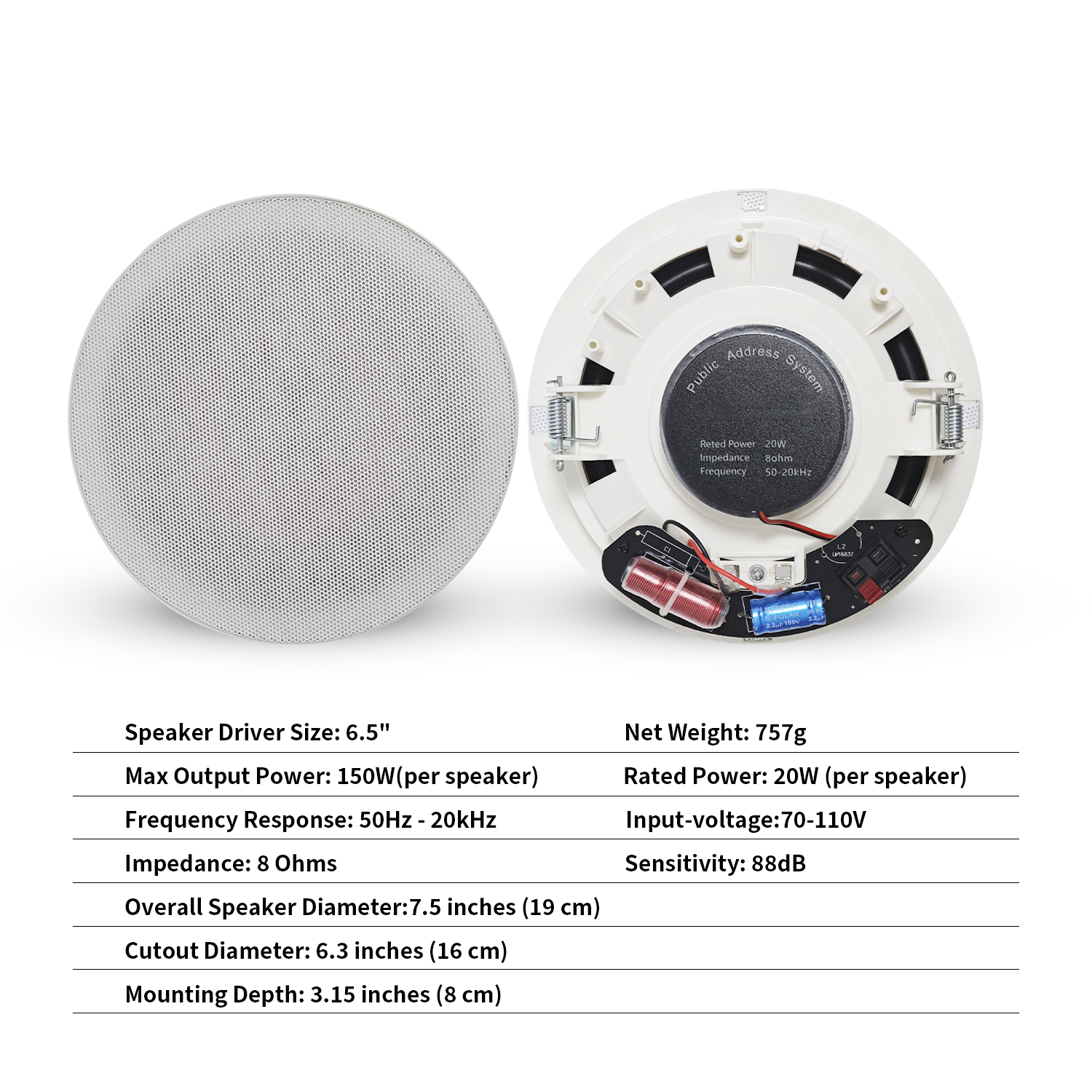 MUXEARK 300W 2PCS 6.5'' Flush  - огляд і ціна Home Cinema Denon